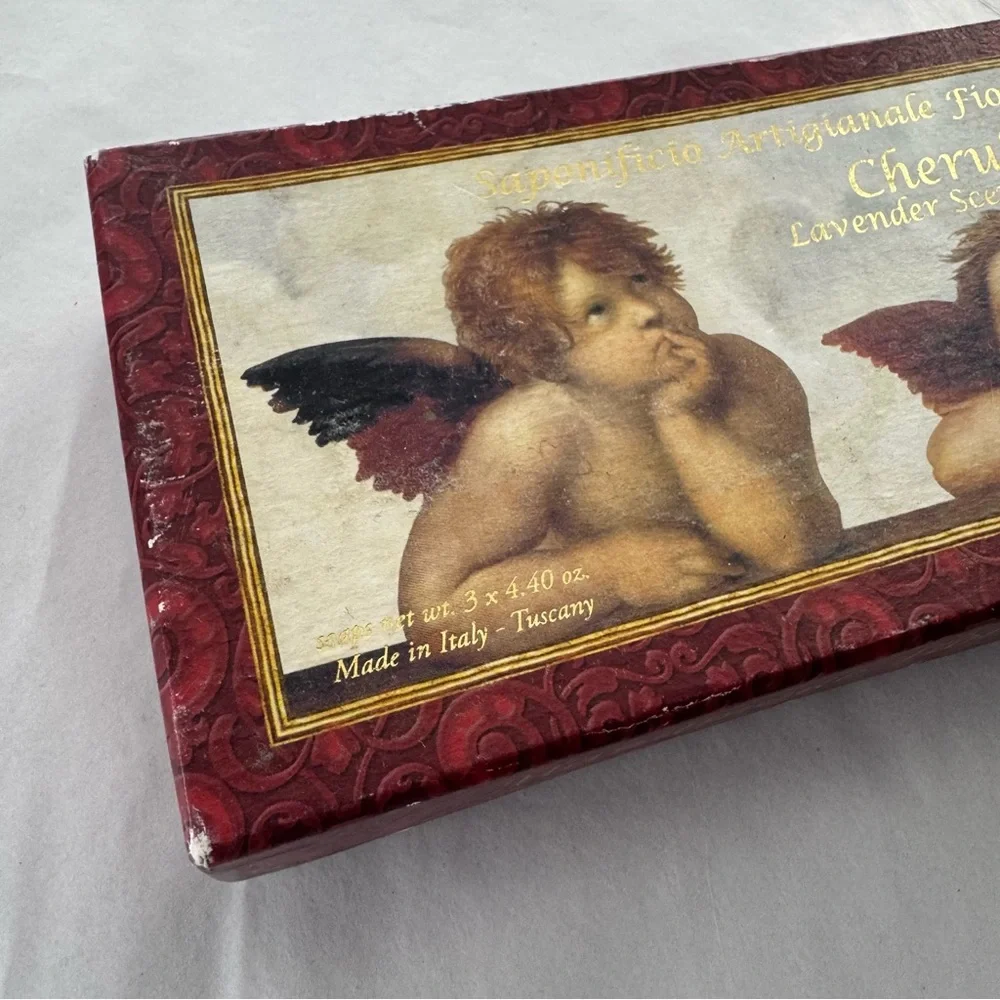 Saponificio Artigianale Fiorentino Cherubs Lavender Scent Soaps 3 Handmade Italy